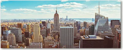 Produktbild von Tulup® Leinwandbild - 125x50 cm - Wandkunst - Drucke auf Leinwand - Leinwanddruck  - Sehenswürdigkeiten & Architektur - Blau - New York