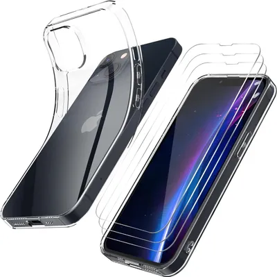 Obrázok produktu pre Puzdro pre Apple iPhone 14 priehľadné 3x tvrdené sklo odolné pevné