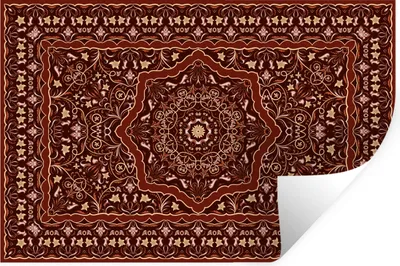 Obrázok produktu pre MuchoWow® Nálepka na stenu - Perzský koberec - Koberec - Mandala - 30x20cm - Samolepiaca a polohovateľná