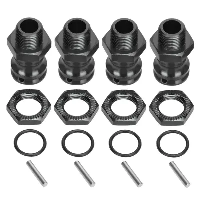 Immagine prodotto di 4 pezzi, lega di alluminio, esagono da 17 mm, adattatore per prolunga ruota da 23 mm, per automodelli RC 1/8, nero