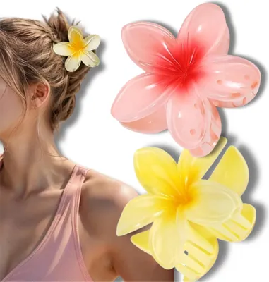 Produktbild von Ein Satz Verschlüsse, 2 Stück Haarnadeln, bunte Plumeriablüten