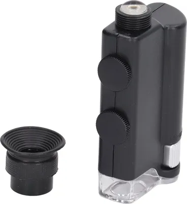 Imagen del producto de Microscopio portátil con zoom óptico de 200x a 240x, de tamaño compacto, ideal para llevar en el bolsillo, con luz UV para la evaluación de joyas, especialmente jade