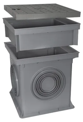 Produktbild von Marley Einlaufschacht 300x300mm mit Schachtdeckel + Aufsatz Hofablauf Revisionsschacht