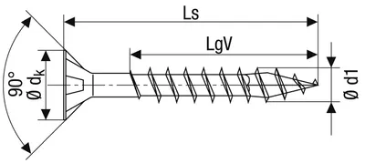 Produktbild von SPAX, Universalschraube, Senkkopf, Kreuzschlitz Z, Vollgewinde, wirox gehärtet, gleitbeschichtet - Größe: 5,0 x 80 mm - Menge: 100 Stück