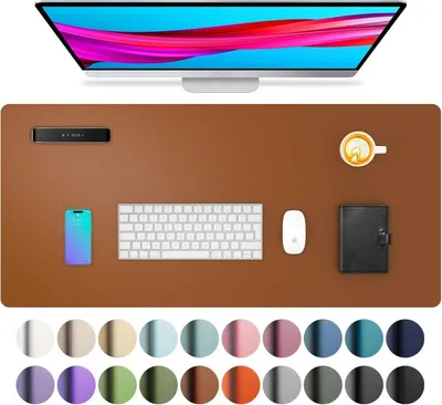Zdjęcie produktu dla Aothia podkładka pod mysz 80x40cm brązowa skóra zamszowa biuro dom