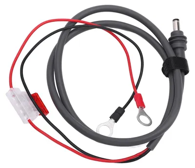 Zdjęcie produktu dla Kabel do ładowania prądem stałym z pierścieniem uszczelniającym, 18 AWG, czerwono-czarny, równoległy, z bezpiecznikiem, do pojazdów kempingowych i łodzi poza siecią energetyczną, 5 m / 16,4 ft