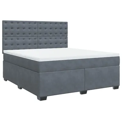 Produktbild von vidaXL Boxspringbett mit Matratze Dunkelgrau 180x200 cm Samt