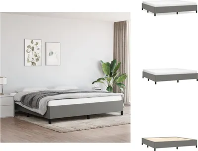 Produktbild von vidaXL Bettgestell Dunkelgrau 200x200 cm Stoff -  Betten & Bettgestelle