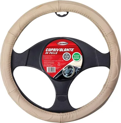 Immagine prodotto di START Coprivolante Auto Beige Pelle Adulti Comfort Sicurezza 37x39 Protezione, Universale