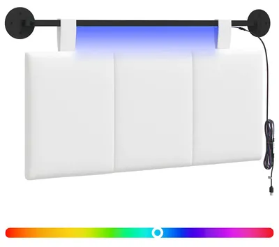 Produktbild von Hängendes Kopfteil Mit LED Licht Weiß Stoff
