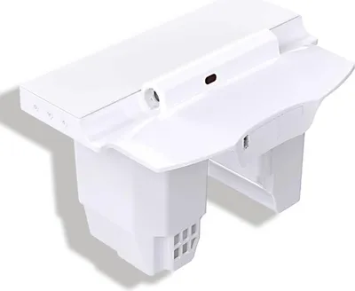 A white toilet cistern unit with some visible ports and vents.