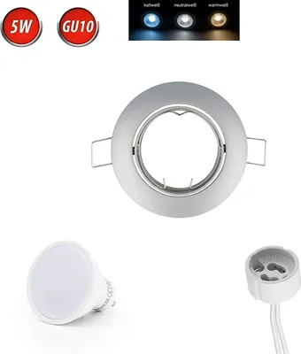 Obrázek produktu pro Zapuštěné bodové svítidlo GU10 Ø77 mm vrtaný otvor hliník včetně GU10 5W studená bílá 350 lumenů LED osvětlení grafit kulatý