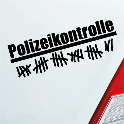Produktbild von Auto Aufkleber Polizeikontrolle Radar  Strichliste 15x5 cm Schwarz Matt Sticker Heckscheibenaufkleber