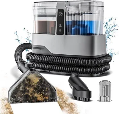Image de Nettoyeur de tapis portable - 600 W, élimine les taches, avec une puissance d'aspiration de 17 kPa et un réservoir d'eau pour les textiles