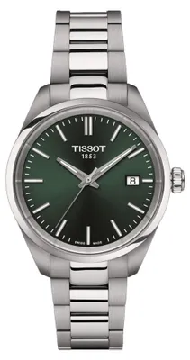 Produktbild von Tissot PR 100 34mm Silber Grün Damenuhr