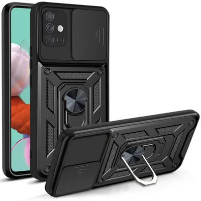 Produktbild von Outdoor Panzer Hülle für Samsung Galaxy A51 mit Kameraschutz Ringhalter  Schwarz