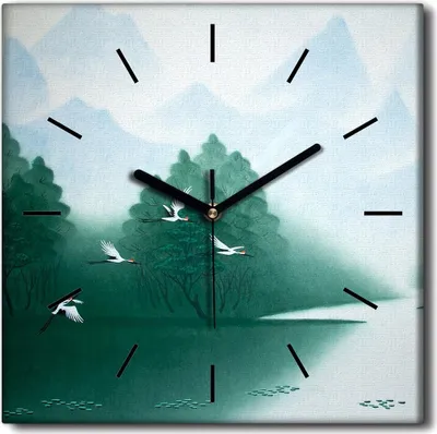 Produktbild von Coloray Uhr auf Leinwand 30x30 cm Wand Uhr Dekoration Wohnzimmer Segeltuch schwarze Hände -China Cranes.
