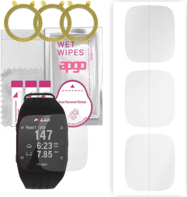 Produktbild von apgo 3 Stück Schutzfolie, klar, kompatibel mit Polar M430 Smartwatch, Hydrogel Displayschutzfolie mit Positionierhilfe, Displayfolie, robust und kratzfest