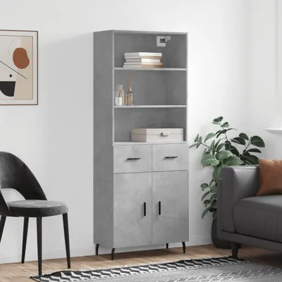 Zdjęcie produktu dla vidaXL Deska wysoka beton szara 69,5x34x180 cm materiał drewnopochodny