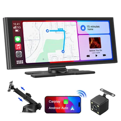 Produktbild von AVYLET 10,26" Wireless Carplay Display für Apple Carplay &Android Auto Tragbarers Carplay Autoradio mit IP67 Rückfahrkamera OTA-Updates GPS Bluetooth