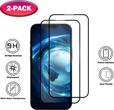 Produktbild von 2-Pack Apple iPhone 13 - 9H tvrdené sklo - Vysokokvalitná 3D ochrana obrazovky