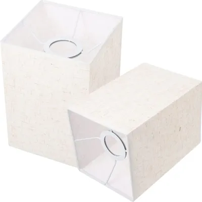 Lampenschirm Leinen 2er-Set quadratisch Khaki 14x14x20 cm