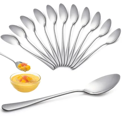 Produktbild von Teelöffel - 12 Stück Kaffeelöffel aus Edelstahl - Kleine Löffel für Heißgetränke und Desserts