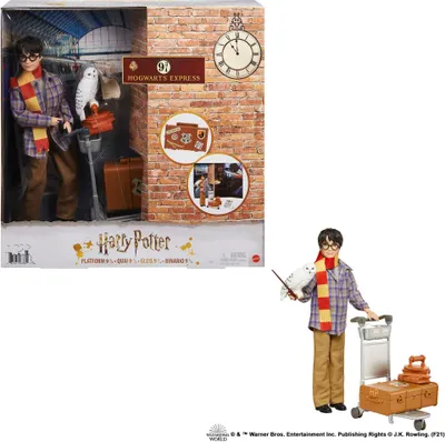 Produktbild von Harry Potter Gleis 9 3/4 Spielset mit Harry Potter Puppe & Hedwig Figur