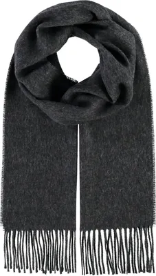 Imagen del producto de FRAAS bufanda Wool Scarf with Fringes Charcoal gris