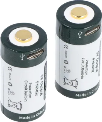 Produktbild von RCR123A - 3V - 1000mAh Lithium Ionen Akku (Wiederaufladbar über micro USB)