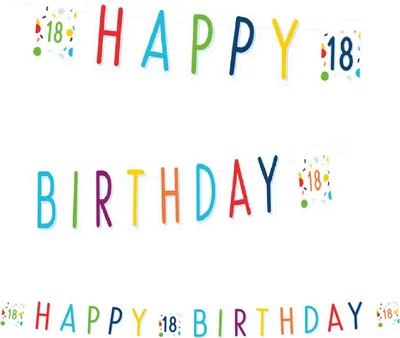 Produktbild von Amscan Letter Garland Confetti 18 Birthday 180 Cm Paper
