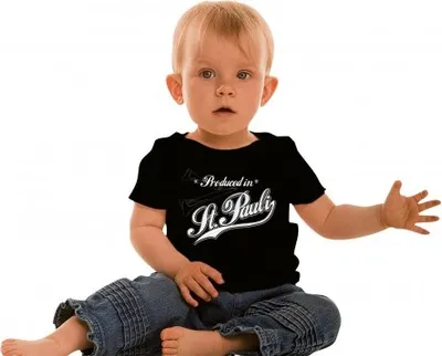 Produktbild von Kinder T-Shirt mit Print - Produced in St. Pauli - 08331 - schwarz - Gr. 74-164 Größe - 110/116