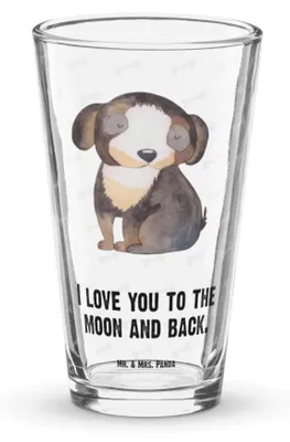 Produktbild von Mr. & Mrs. Panda Glas Hund Entspannen - Transparent - Geschenk, Sprüche, Flauschig, Süß, Pintglas, Longdrinkglas, Liebe, Cocktailglas, Tumbler, Bierglas