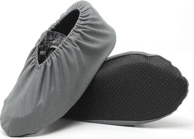 Produktbild von [3 Paar] Überschuhe Rutschfest Waschbar Wiederverwendbare Schuhüberzieher für Haushalt Verdickte Staubdichte Indoor Stiefelabdeckungen, grau