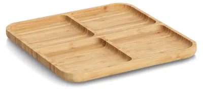 Produktbild von ZELLER 25677 Snackteller aus Bambus, ca. 25 x 25 x 1,8 cm