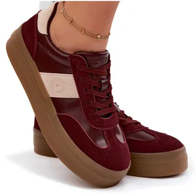 Zdjęcie produktu dla Damskie sneakersy Big Star UU274013 w kolorze bordowym, rozmiar 39, z platformą