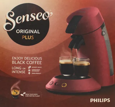 Produktbild von Philips CSA210 Senseo Original Plus Kaffeepadmaschine dunkelrot