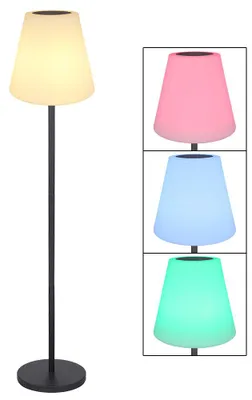 Produktbild von RGB LED Solar Stehleuchte, schwarz, weiß, Farbwechsel, H 150 cm