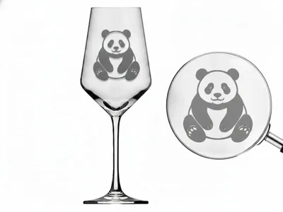 Produktbild von Weinglas Panda niedlich stilvolles Trinkglas für Weinliebhaber 350 ml spülmaschinenfest