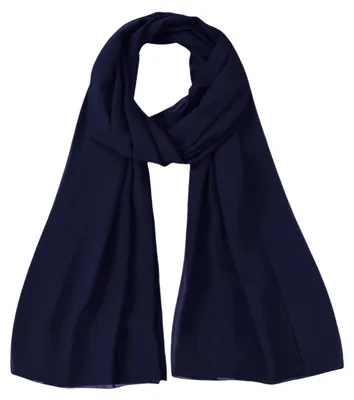 Imagen del producto de Pañuelo para hijab de gasa, ligero, 100x180 cm, color azul marino, ideal para el uso diario