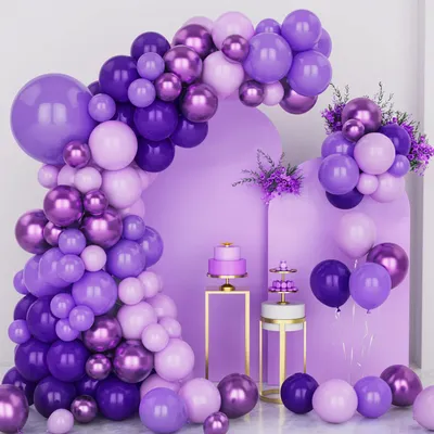 Ballonbogen-Set, 128-teilig, lila, für Geburtstag & Hochzeit