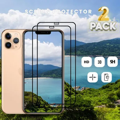Produktbild von 2-Pack iPhone 11 Pro Displayschutzfolie - Gehärtetes Glas 9H - Super Qualität 3D