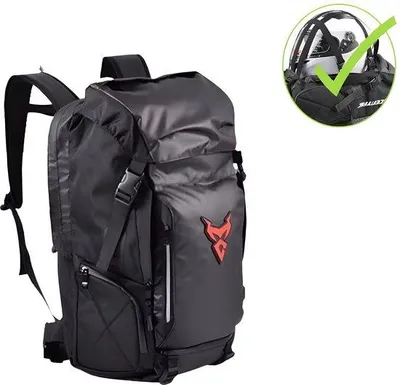 Image de CarryQuest® - Sac à dos moto 48L, étanche, noir/rouge