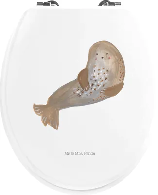 Produktbild von Mr. & Mrs. Panda WC Sitz Robbe Lachen - Weiß - Geschenk, Seehund, Klo-Deckel, Robben, WC-Sitz, Brille, Nordsee, Strand, Gute Laune, klo deckel, Ostsee, Toiletten-Sitz