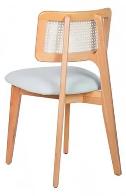 Obrázek produktu pro Křeslo židle Moderní čalouněná židle Design Béžové dřevo Jídelna nábytek