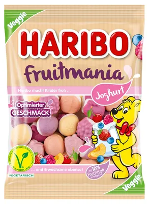 Obrázek produktu pro Haribo Fruitmania jogurtoví medvídci vinné žvýkačky sáček ovocných žvýkaček 160g