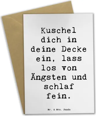 Produktbild von Mr. & Mrs. Panda babykarte Spruch Alleine schlafen lernen - Weiß - Geschenk, weihnachtskarten, Grußkarte, Produkte, Einschlafen, Vertrauen, einladungskarten, Trost, Liebe