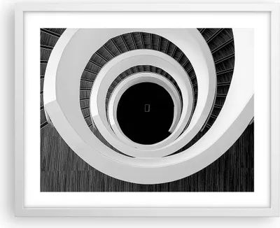 Produktbild von Gerahmtes Poster - Weißer Rahmen - Stück Modern Treppe - 50x40 cm - Wand Bild - Wanddeko - Wandbilder - Kunstposter - Wandposter - Bilderrahmen - Bilder - Kunstdruck - Wandbild - P2WAA50x40-4132