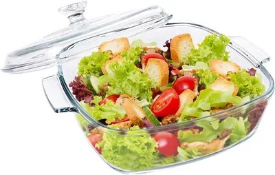 Produktbild von Glas Backofenbehälter mit Deckel - 1,5 L Fassungsvermögen, Ideal für 2 Personen
