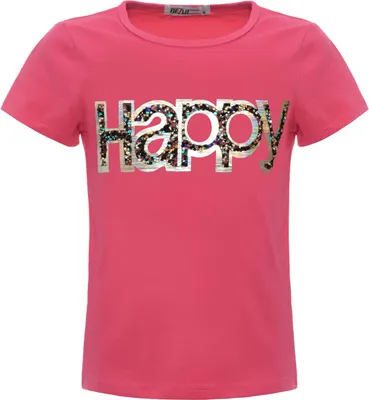 Produktbild von BEZLIT Mädchen Sommer Shirt mit Glitzersteinchen im HAPPY-Schriftzug Pink 116
